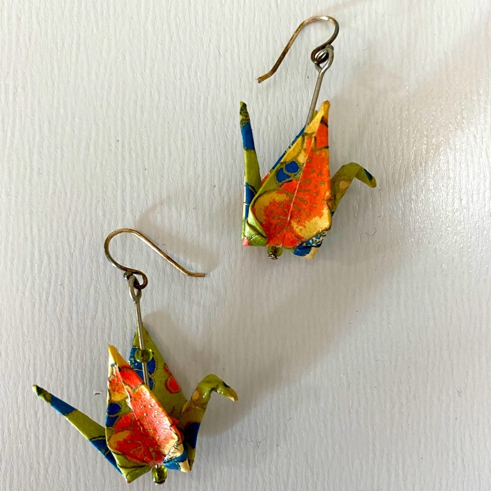Paper Crane Patterned Women’s Earrings